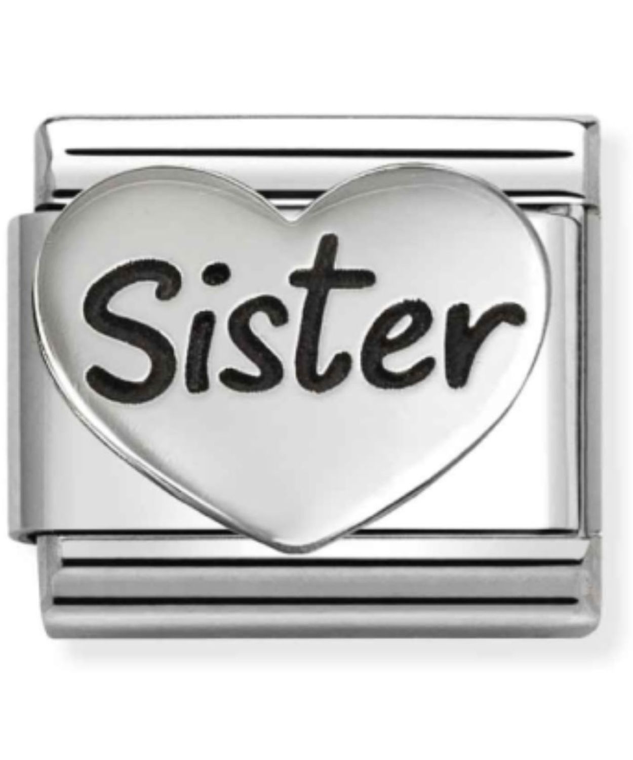 Charms Nomination Composable Silver serce z napisem siostra 33011420.jpg